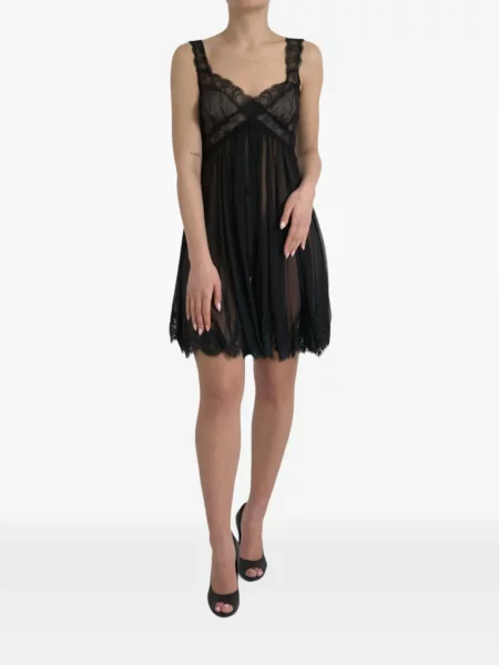Rochie mini Dolce & Gabbana de mătase negru