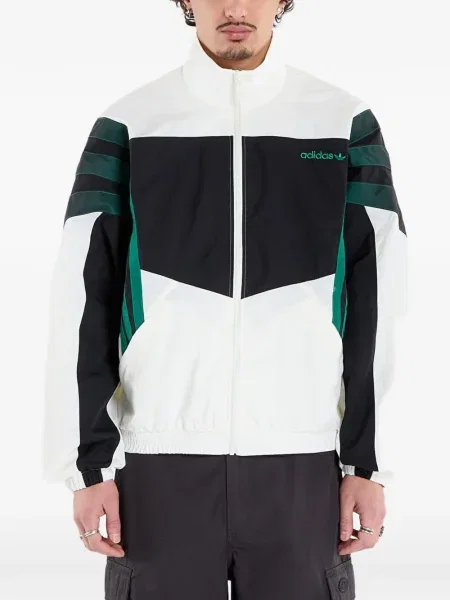 Pălărie Adidas cu dungi cu platformă din jerseu alb