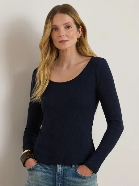 Tričko Lauren Ralph Lauren modrá