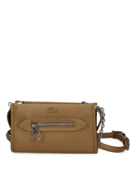 Geanta crossbody Lacoste cu autograf maro