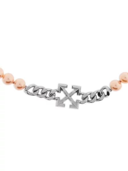 Colier Off-white cu perle alb