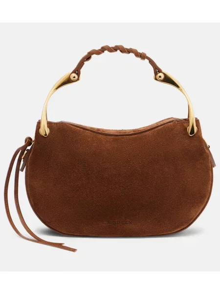 Top Mcqueen din piele de căprioară maro