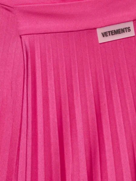 Fustă Vetements asimetrică drapată roz