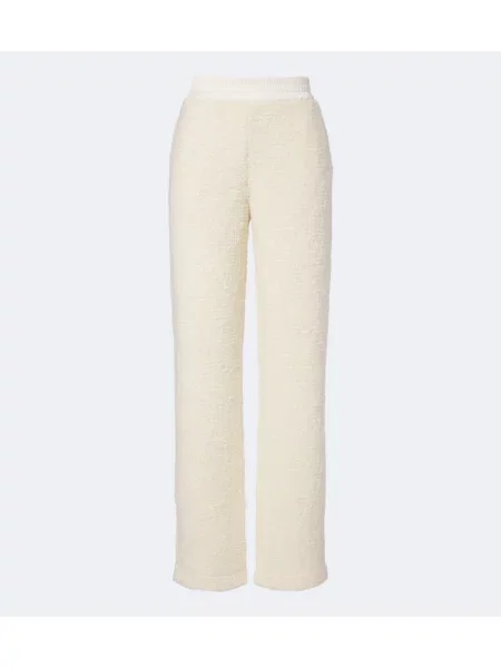 Bouclé pantaloni Moncler alb