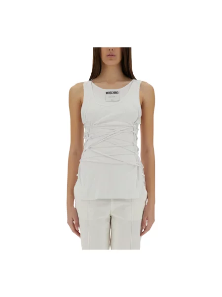 Top Moschino ze stretchu biały