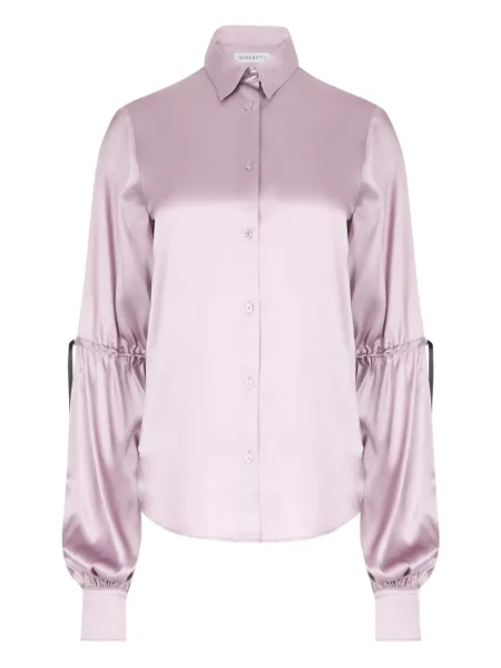 Cămașă Nina Ricci cu funde din satin roz