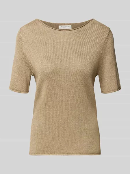Sweter o kroju regular fit z mieszanki bawełny i lnu Marc O'polo beżowy