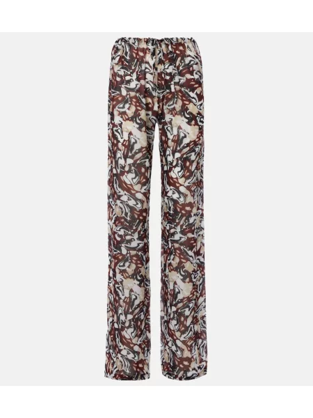 Pantaloni Dries Van Noten cu imagine maro