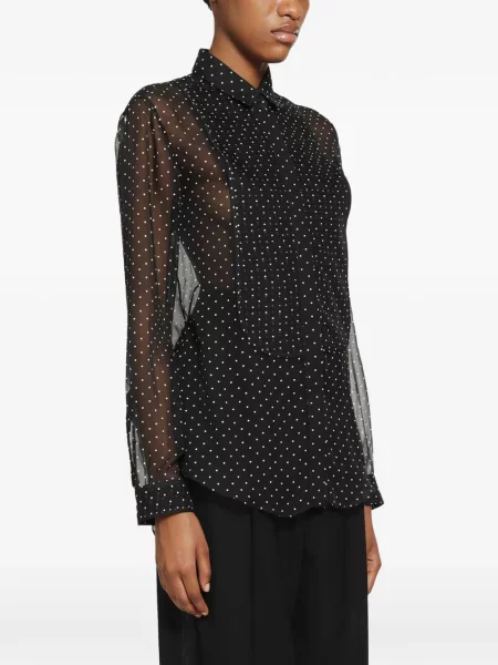 Cămașă Tom Ford de mătase cu buline negru