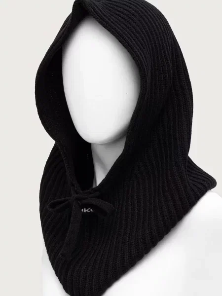 Fular Pinko de lână cu glugă negru