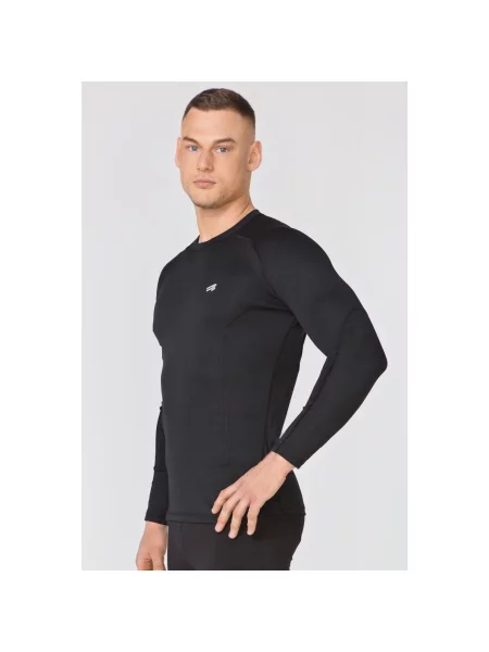 Koszulka termoaktywna z długim rękawem fitness Rough Radical Fury LS czarna