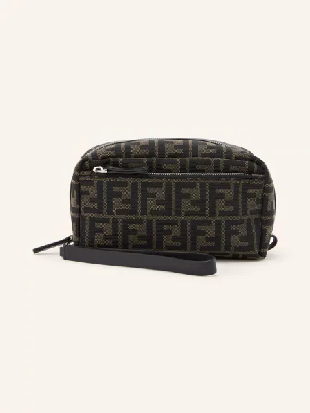 Fendi Toaletní Taška Small / stříbrná / hnědá černá