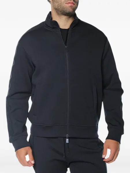 Hanorac cu fermoar Armani Exchange cu autograf albastru