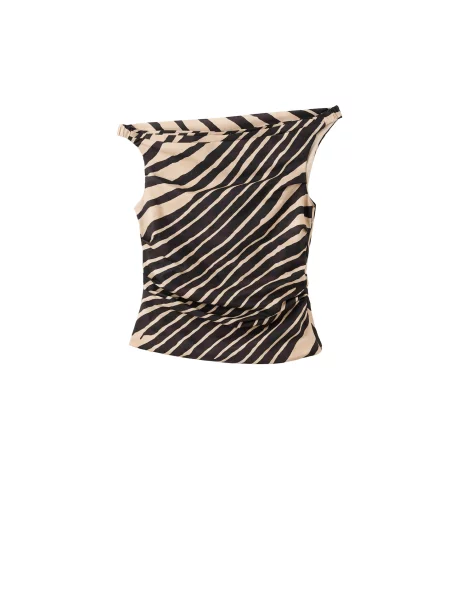 MANGO Top ELISE bej negru