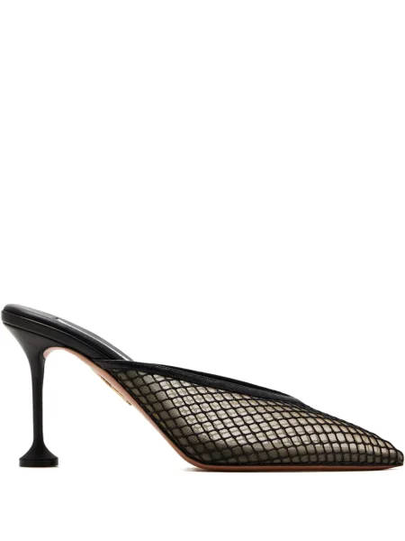 Pantofi cu toc Aquazzura plasă negru