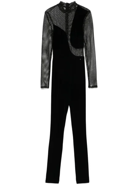 Salopetă Nissa de catifea negru