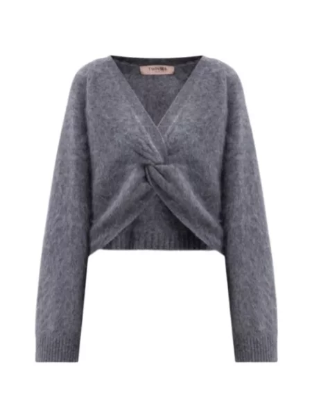 Sweter Twinset szary