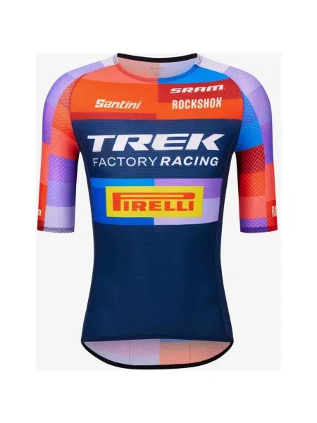 Koszulka rowerowa Trek Factory Racing krótki rękaw multikolor XS niebieski