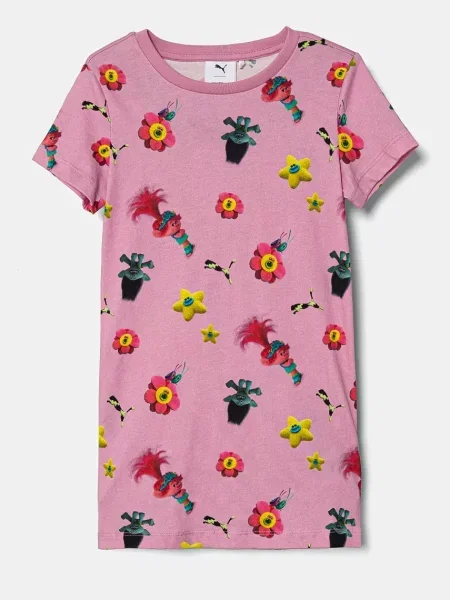 Puma tričko X TROLLS Elongated Tee růžové
