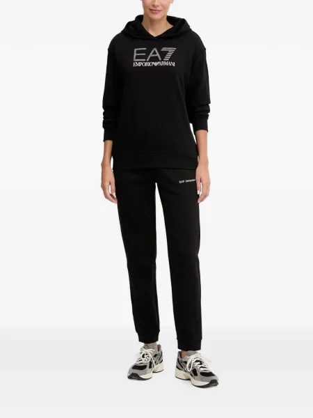 Hanorac cu glugă Ea7 Emporio Armani cu imagine negru