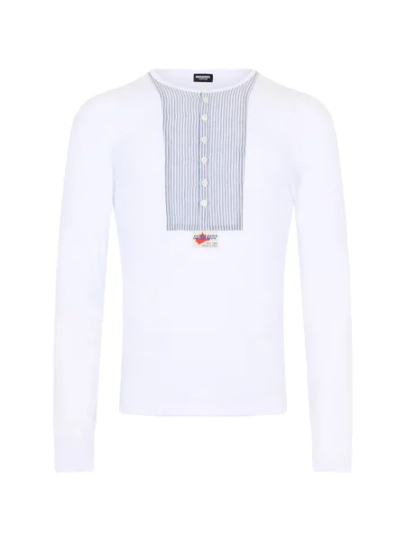 Tricou Dsquared2 cu decolteu în V alb
