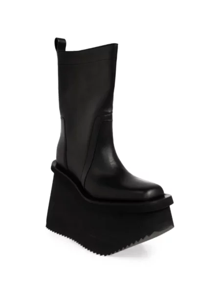 Cizme scurte Rick Owens cu platformă negru
