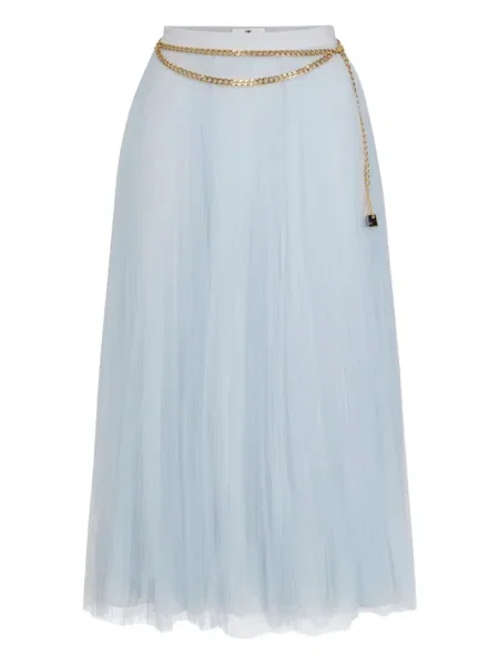 Fusta plisata Elisabetta Franchi plisată până la genunchi albastru