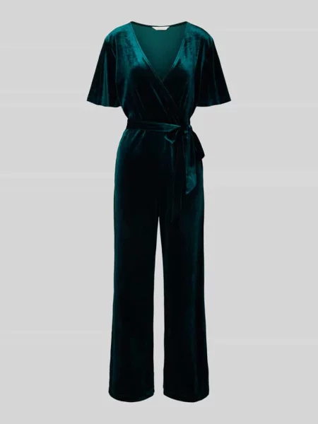 Kombinezon o kroju regular fit z dekoltem w serek Apricot zielony