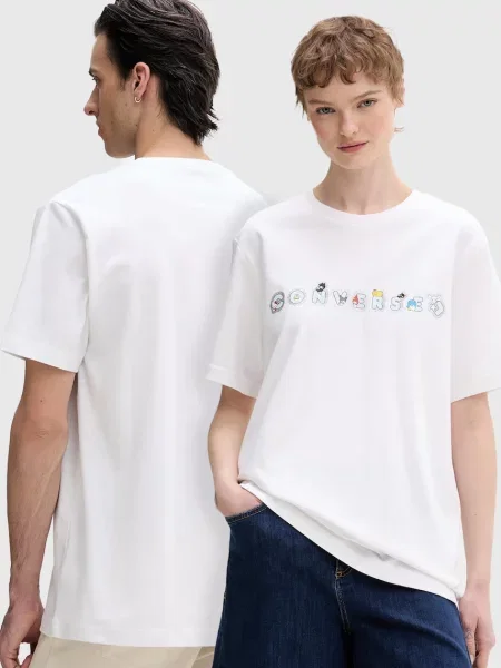 Converse osnovna kratka majica x HELLO KITTY bela