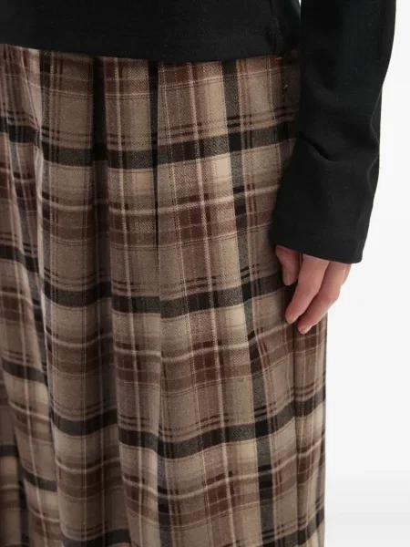 Pantaloni Tout A Coup în carouri plisate maro