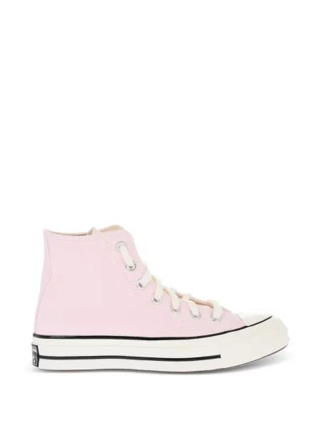 Top Converse cu platformă din canvas cu imagine alb