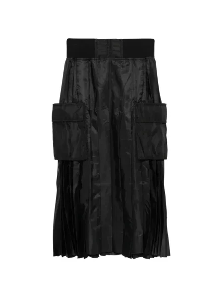 Matlasat fustă midi Sacai negru
