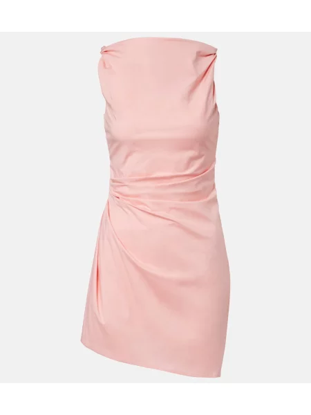 Rochie de bumbac Staud asimetric roz