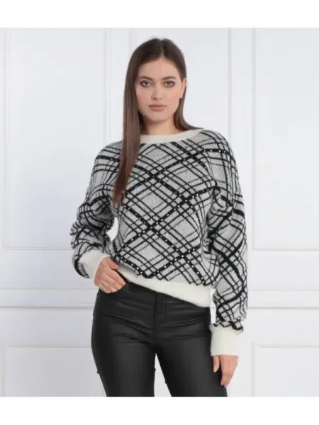 Liu Jo Pulover cu adaos de lână alb