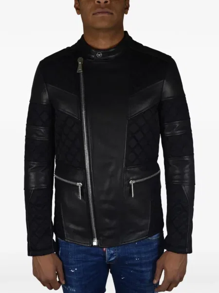Matlasat geanta de piele Philipp Plein negru
