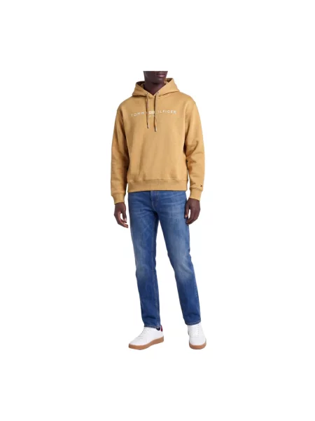 Bluza z kapturem Tommy Hilfiger z kapturem z logo beżowa