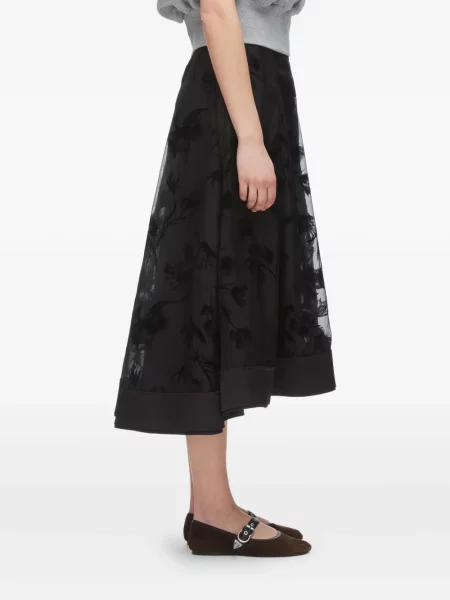 Fustă midi 3.1 Phillip Lim până la genunchi negru