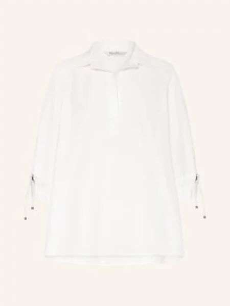 Max Mara Bluzka Oversize Adorni Z Rękawami weiss biała