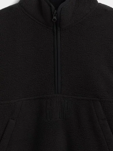 Gyerek fleece melegítő felső Gap fekete