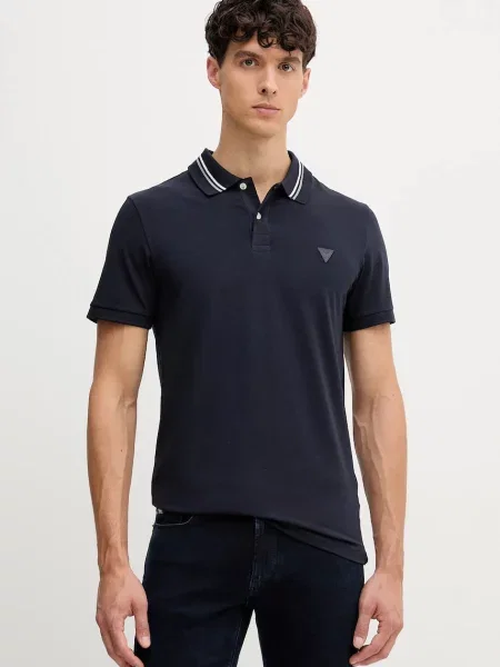 Поло тениска Guess Jeans тъмносиньо