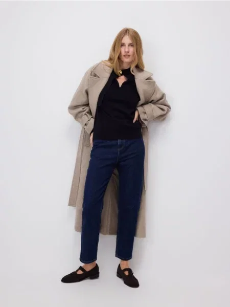 Reserved Джинси mom fit темно-синій сині