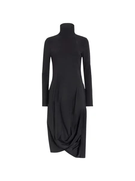 Rochie High asimetrică drapată negru