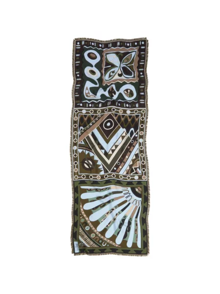 Fular Pucci de mătase cu imagine verde