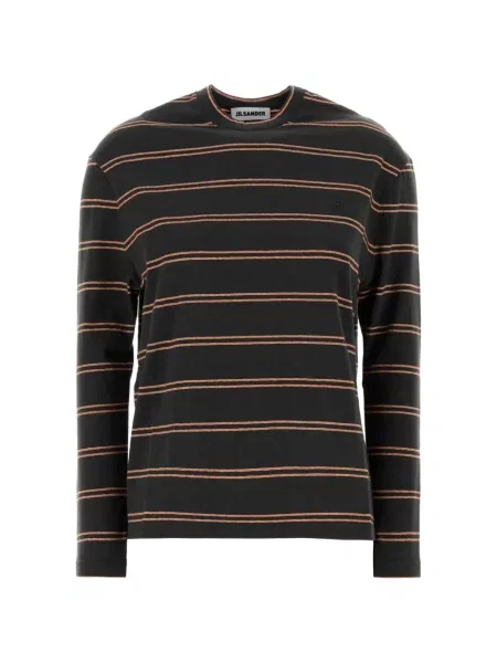 Tricou Jil Sander cu broderie negru