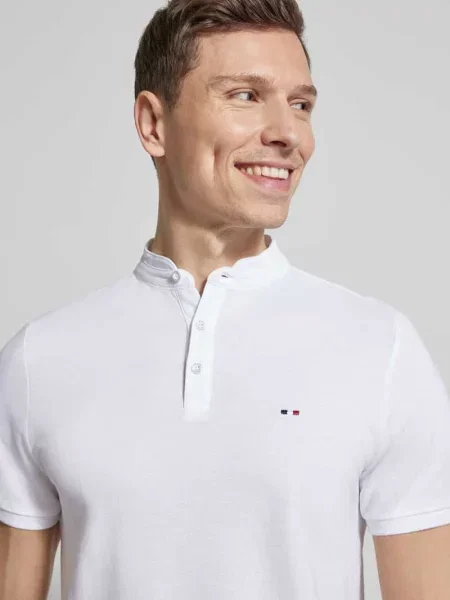 Koszulka polo w kroju regular fit ze stójką Hechter Paris beżowe