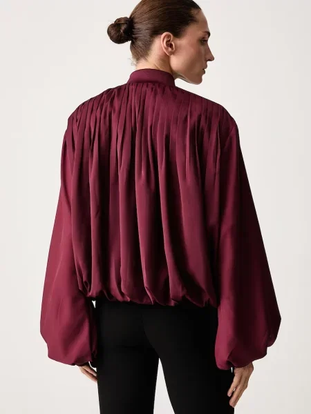 Bluza Satin Pleated czerwona