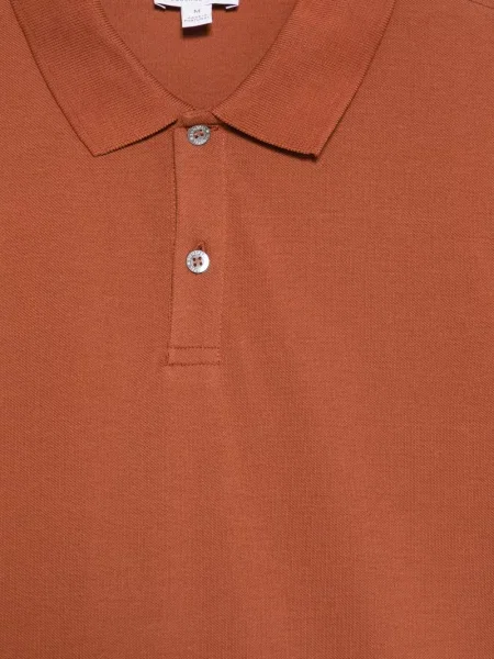 Scurt tricou polo Sunspel maro