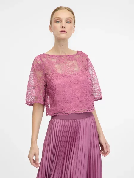 Bluză Orsay din dantelă roz