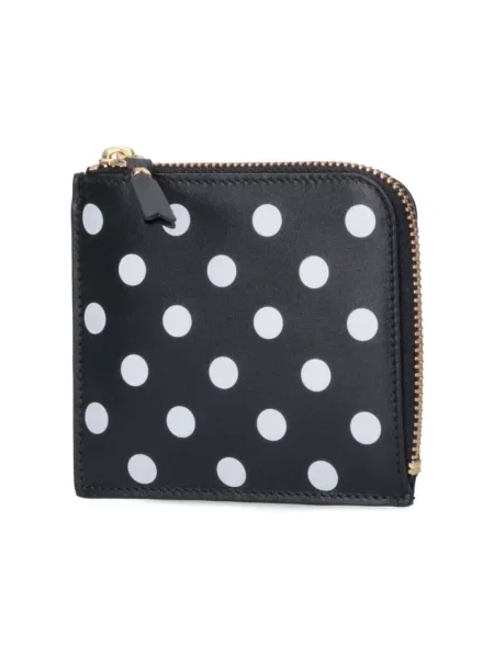 Portfel Comme Des Garcons skórzany w grochy czarny