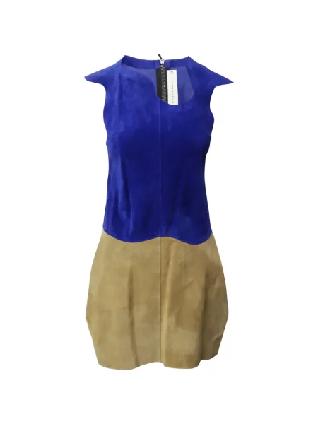 Rochie Victoria Beckham din piele de căprioară albastru